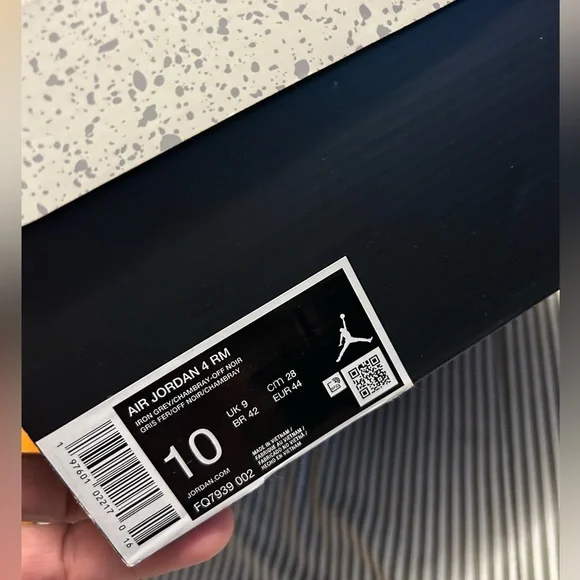 #Exclusive #Jordan4 #RM #IronGrey #Size 10 #WithBox #LikeNew - Picture 9 of 11